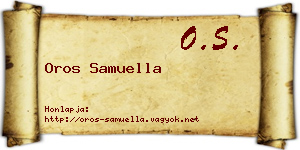 Oros Samuella névjegykártya